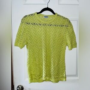 Vintage Knit Lime Green Short Sleeve Sweater Small/Medium